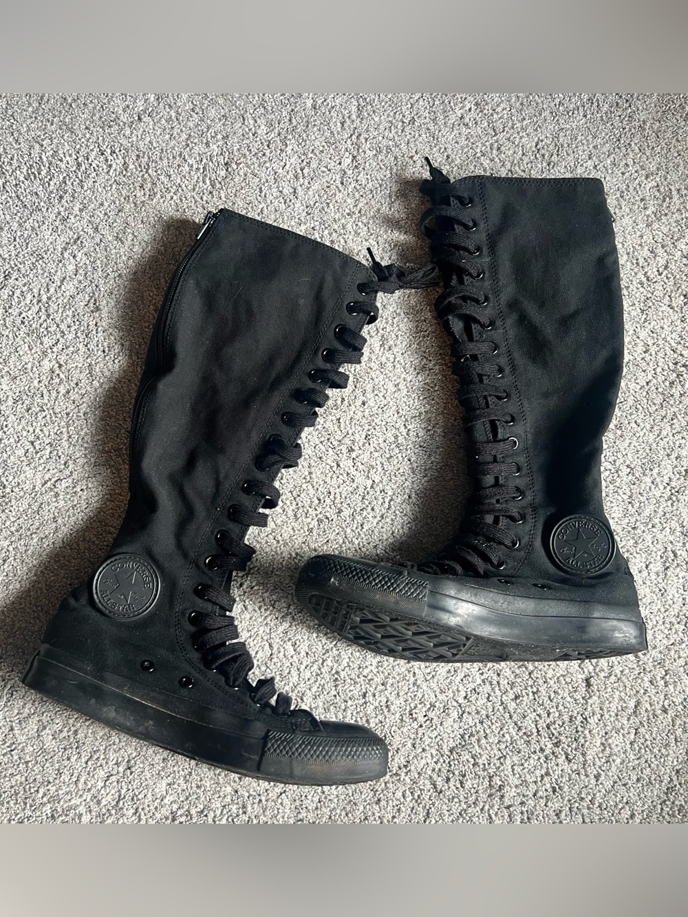 Converse Chuck Taylor All Star XX-Hi Black Knee High Shoes Women's 7 A12325C Zip